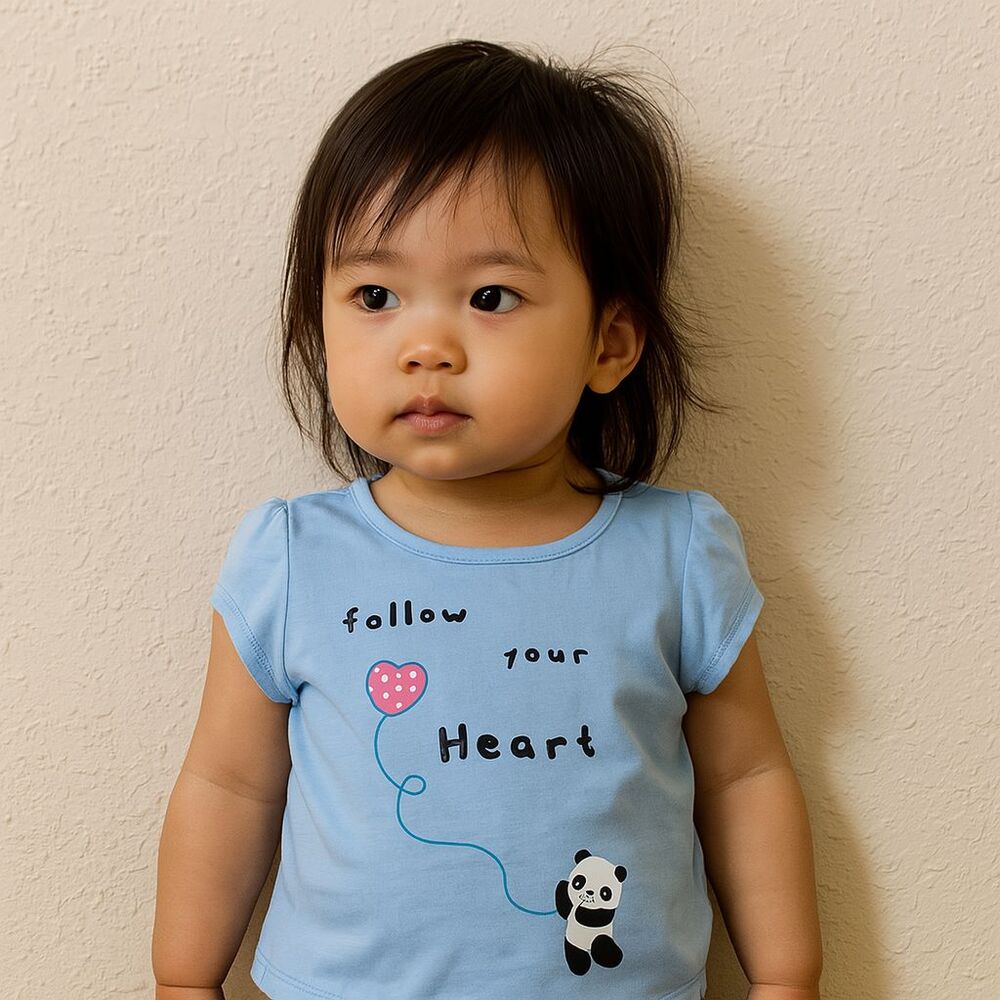 New Girls 12-18 Mths "Follow Your Heart" Panda Dot & Zazz Shirt Valentine's Day